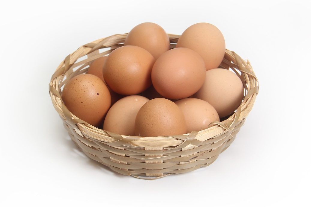 Chicken Eggs in a Basket